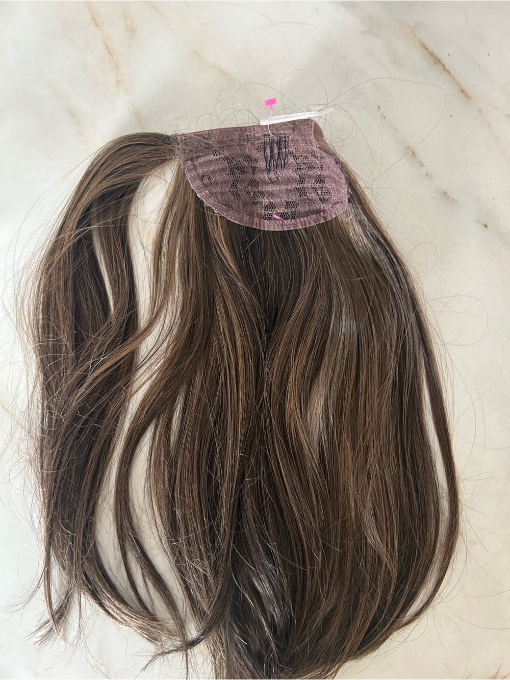 New ponytail wrap Brown Clip-in  - human/syn blend